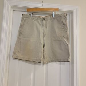 Columbia Khaki Cotton Cargo Hiking Shorts 38